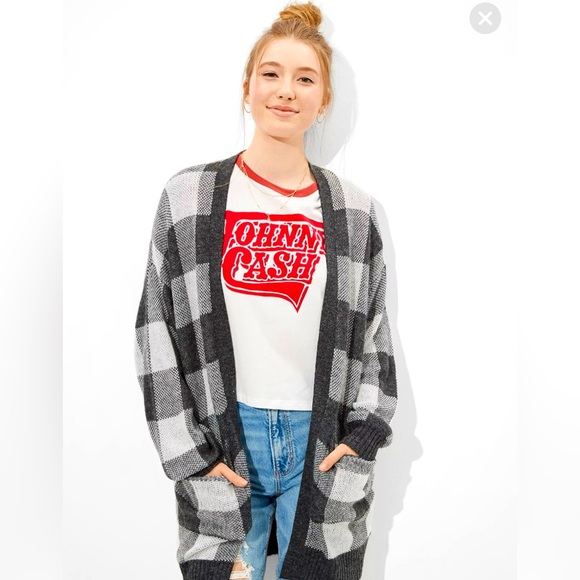 Oversize plaid cardigan - Picture 1 of 10